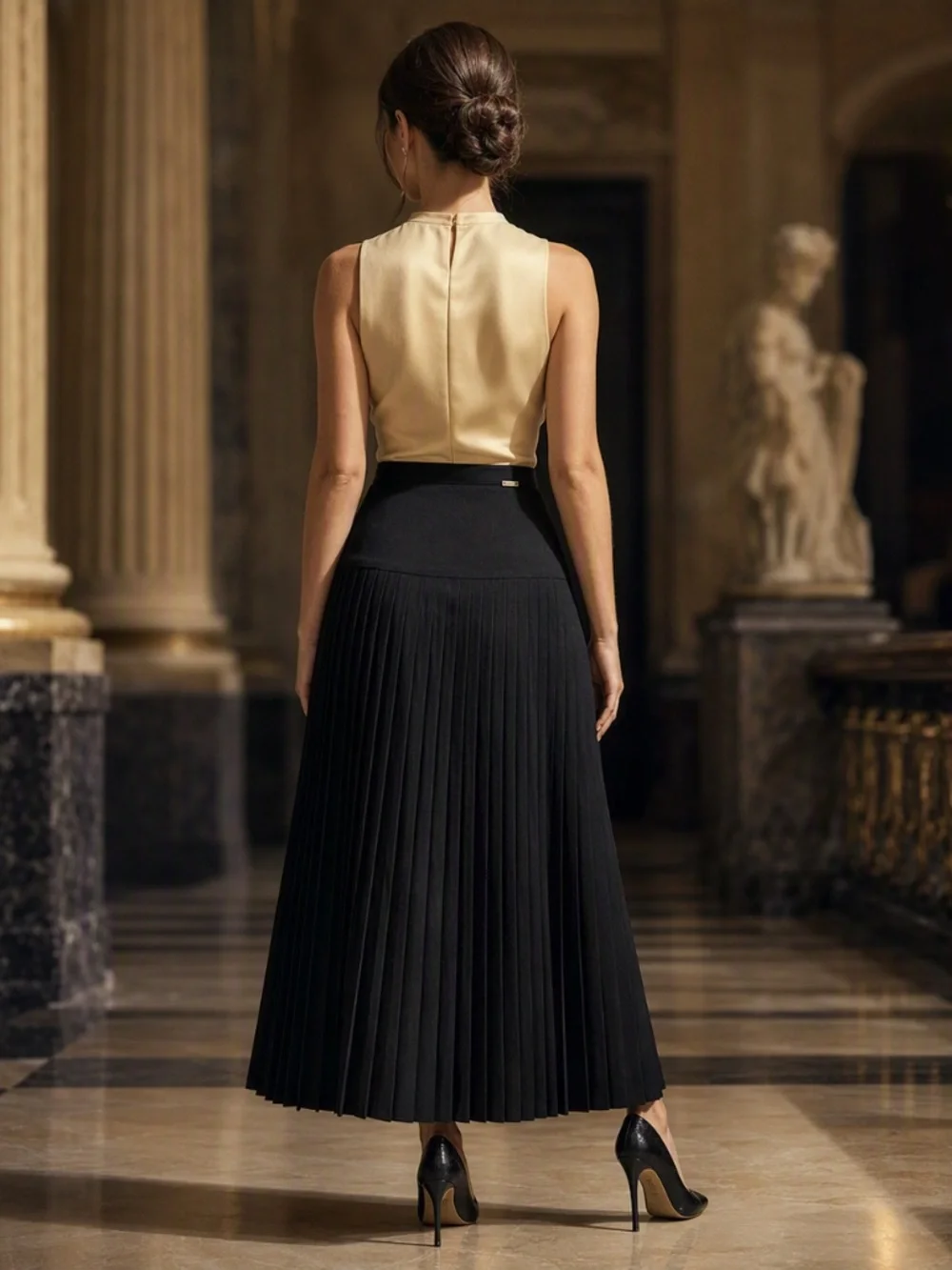 Celeste Collection Pleated Maxi Skirt